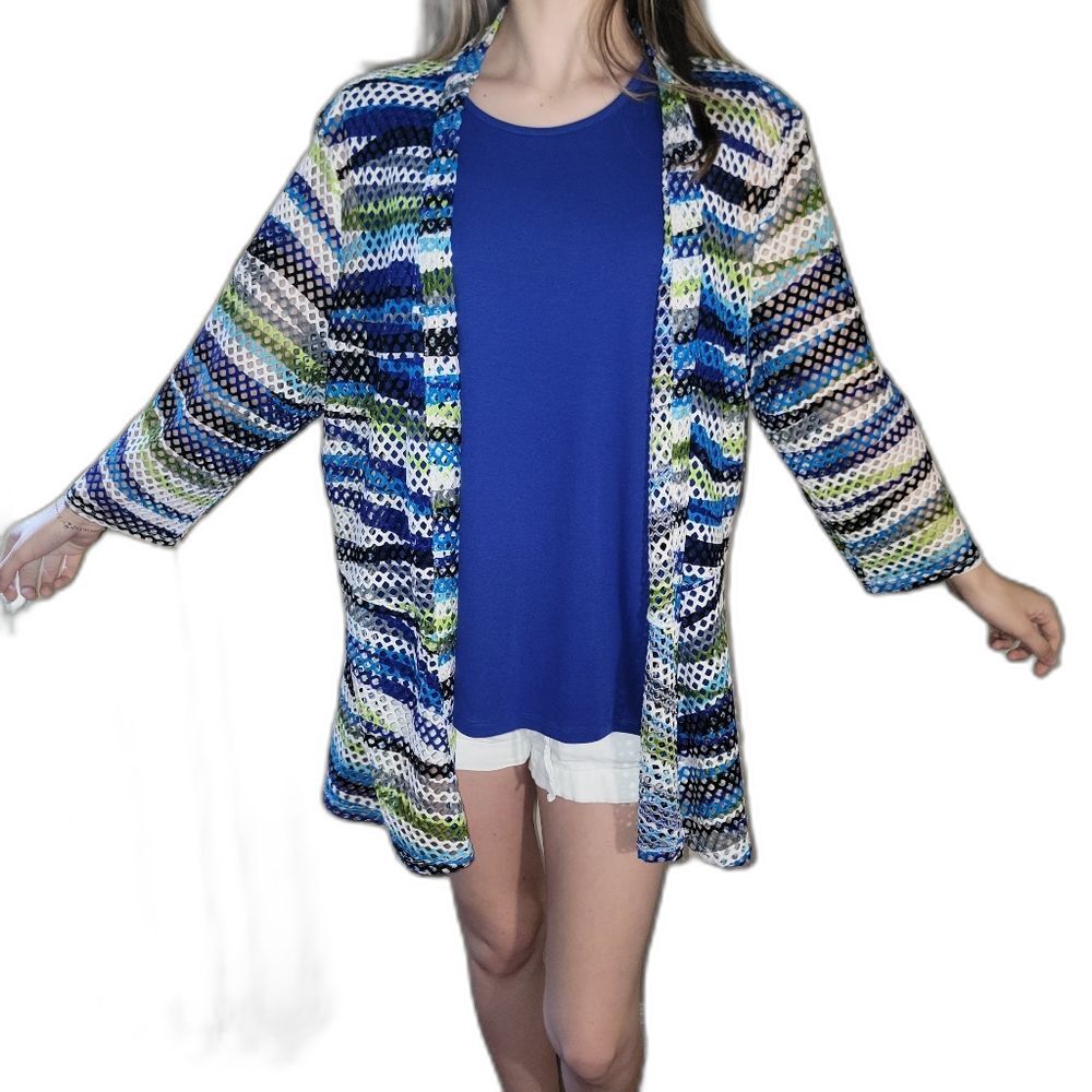 Allison Daley Womens Size XL Tank Top & Netted Striped Cover Up